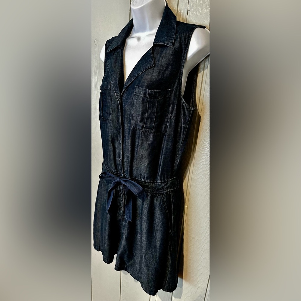 New York & Company Indigo Denim Romper - Picture 4 of 7